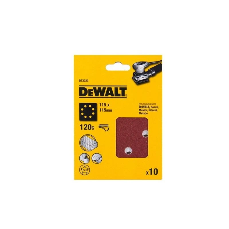 DeWALT 1/4 Feuille Velcro Pré-perforée -8 Perforations En Cercle 2 DeWALT 1/4 Feuille Velcro Pré-perforée -8 Perforations En Cercle – Image 2