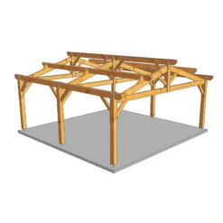 Carport En Bois Douglas - 2 Pans - Gamme City -Simpsoner Boutique abri exterieur 2 P carport en bois autoporte 2