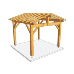 Carport En Bois Douglas - 2 Pans - Gamme Country -Simpsoner Boutique abri exterieur en bois 2 P autoporte 2