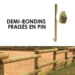 Demi-rondin Fraisé Pin Scandinave