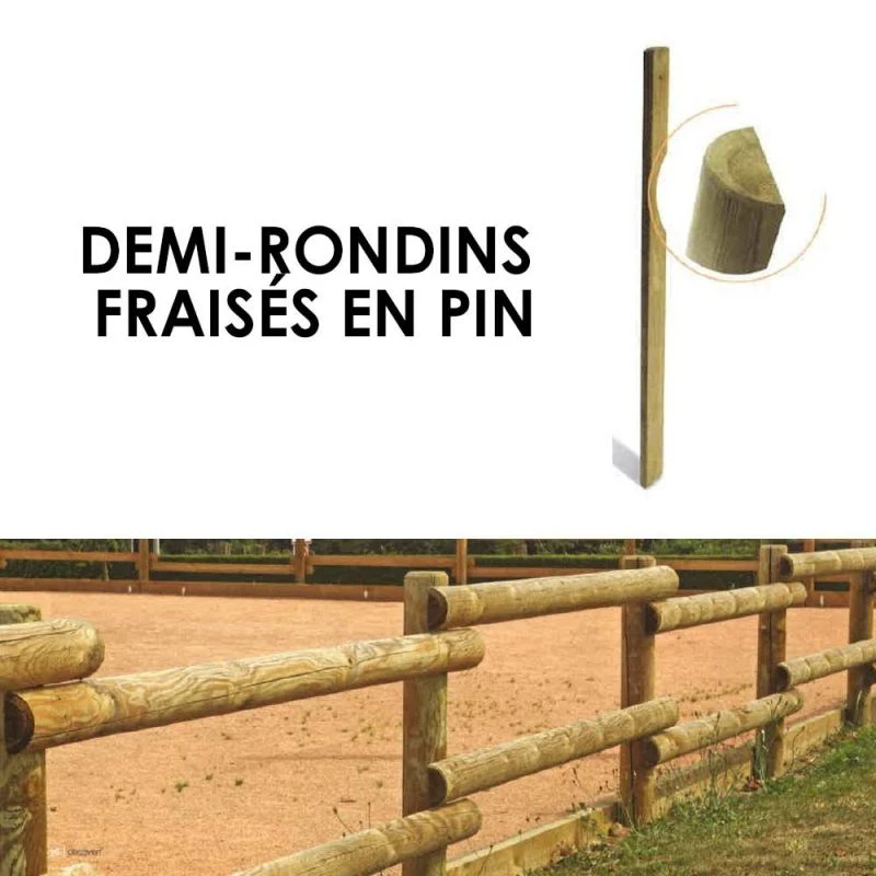 Demi-rondin Fraisé Pin Scandinave 1 Demi-rondin Fraisé Pin Scandinave