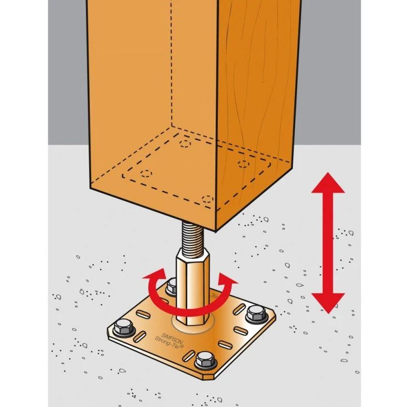Simpson KIT FIX PPRC Pied De Poteau Réglable Après La Pose - "prêt-à-fixer" 5 Simpson KIT FIX PPRC Pied De Poteau Réglable Après La Pose - "prêt-à-fixer" – Image 5