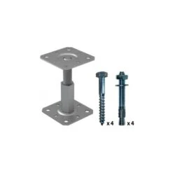 Kit Pieds De Poteaux Réglable + Fixations ING
