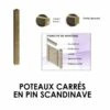 Poteaux Carrés En Pin Vert