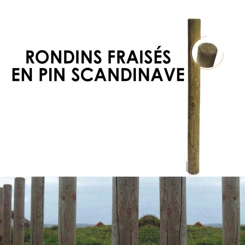 Clôture Bois Rondin - Rondin Fraisé En Pin Scandinave 1 Clôture Bois Rondin - Rondin Fraisé En Pin Scandinave