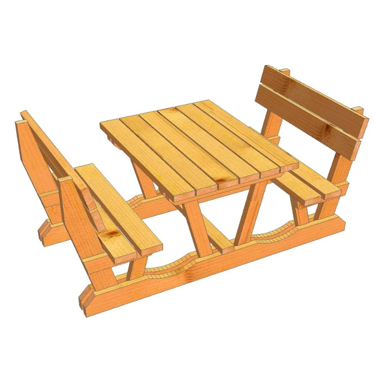 Table De Jardin En Bois Douglas Avec Bancs Intégrés 1 Table De Jardin En Bois Douglas Avec Bancs Intégrés