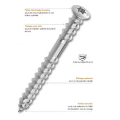 Vis Terrasse - Heco Topix Plus A2 - Tête Fraisée Bombée