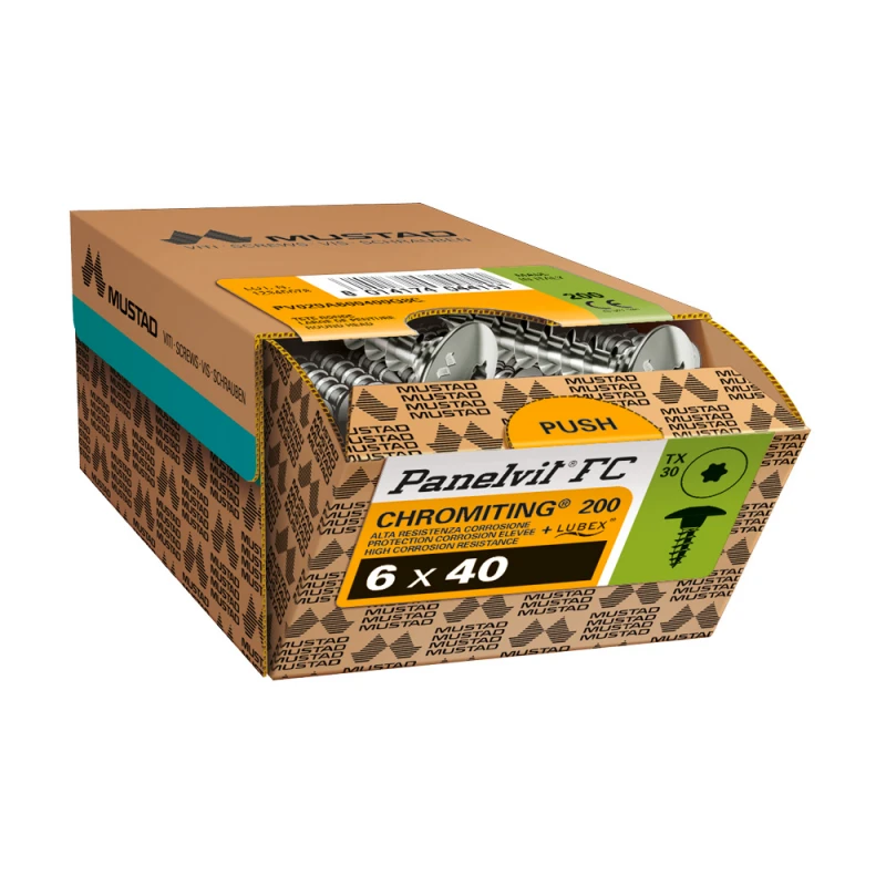 Mustad Vis Panelvit FC TX30 Ø7 Mm Pour Pentures Chrome 1 Mustad Vis Panelvit FC TX30 Ø7 Mm Pour Pentures Chrome